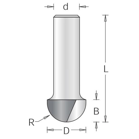 DIMAR Frez trzpieniowy R-6.35 D-12.7 d=8