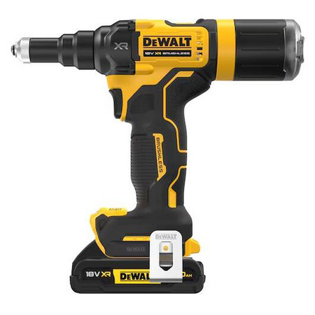 Dewalt Akumulatorowa nitownica 18V XR 10kN 25 mm, 2 akumulatory 2,0 Ah, ładowarka, walizka TSTAK