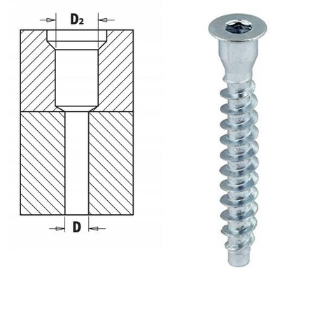 CMT Wiertło do konfirmatów 6,4x50 mm HS RH