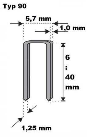 Zszywka stolarska ocynk typ 90 / 12 mm /15000/