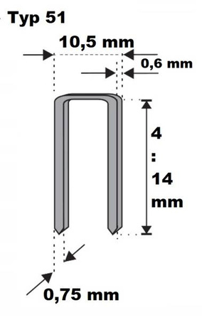 Zszywka zszywki tapicerskie typ 51 (rapid typ 13) / 8 mm /4670/ do tackera