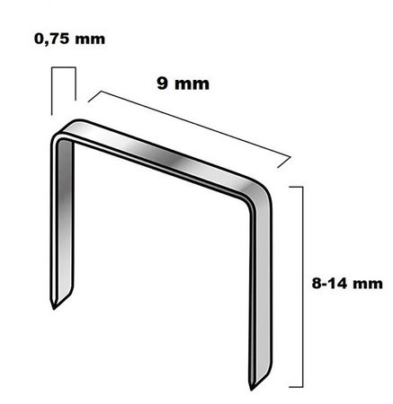Zszywka tapicerska ocynkowana typ 52 (71) / 14 mm /16700/ Polski producent