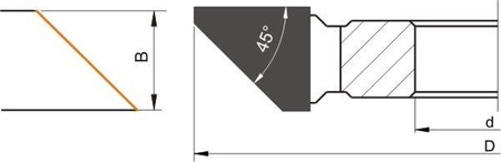 Gopol Frez kątowy FPA-08.01 125x25x30 4 zęby HMKąt 45 RM