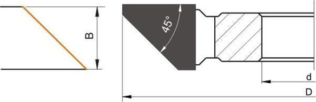 Gopol Frez katowy FPA-08.01 125x25x30 4 zęby HM Kąt 45 L