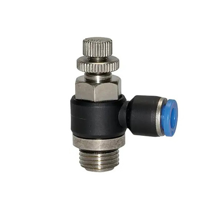 Zawór dławiąco-zwrotny na dolocie gwint 1/8" na przewód 4 mm