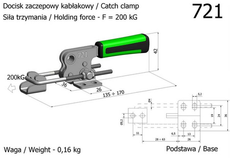 RAIS Docisk zaczepowy poziomy nr 721