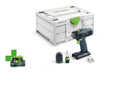 Festool Akumulatorowa wiertarko-wkrętarka T18+3  Li Basic-4,0- gratis akumulator