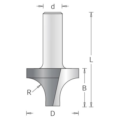DIMAR Frez trzpieniowy D-25.4 R-9.5 d=8