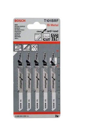 Bosch Brzeszczot do wyrzynarki T 101 BRF Clean for Hard Wood 100 mm podziałka 2,5 opk 5 szt