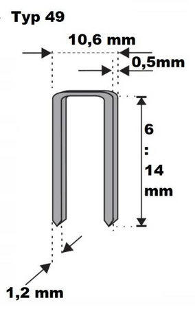 Zszywka typ 49 wys. 14 mm /8000/