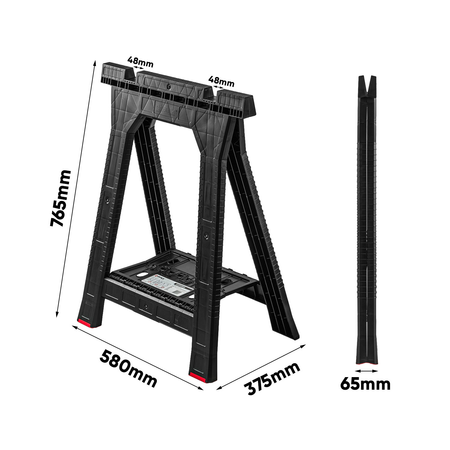 QBRICK SYSTEM Kobyłka budowlana warsztatowa z tworzywa udźwig 170 kg- wymiary 582 x 62 x 782 mm