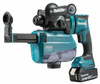 Makita Akumulatorowa młotowiertarka DHR182 18V BL Li-Ion 2 x 5,0Ah, ładowarka, walizka Makpac, system odsysania pyłu DX05