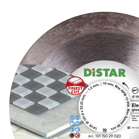 Distar Tarcza diamentowa do szlifierek kątowych 1A1R 100x1,2x22,2 Elegant do wymagających cięć