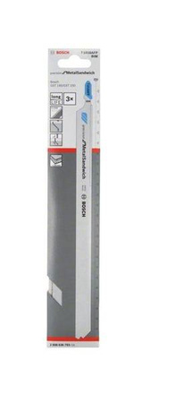 Bosch Brzeszczot do wyrzynarki do płyt warstwowych T 1018 AFP Precision for Metal-Sandwichl 250 mm podziałka 1,1 opk 3 szt