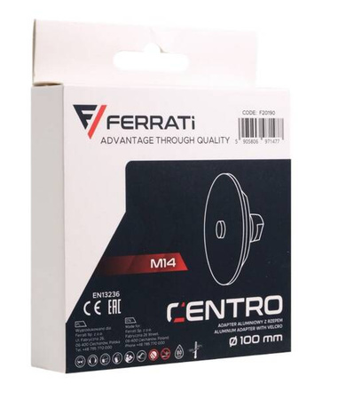 FERRATI Podstawa aluminiowa 100 mm do padów polerskich CENTRO M14