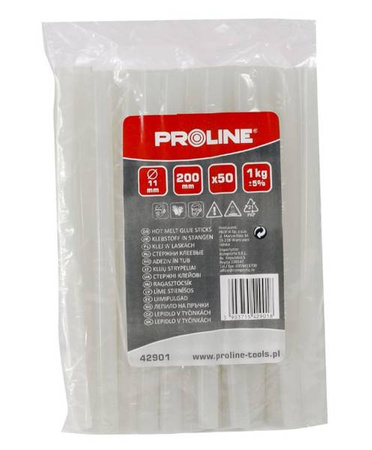 PROLINE Klej w laskach uniwersalny 11mm bezbarwny 1KG 11x200 mm