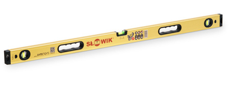 Słowik PN48 Poziomnica anodowana złota 200 cm z uchwytem - HERKULES - Spadek 2% (2 x pion; 1 x poziom)