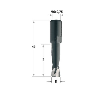 CMT Frez "Domino" D=6 I=28 L=49 S=M6x0,75