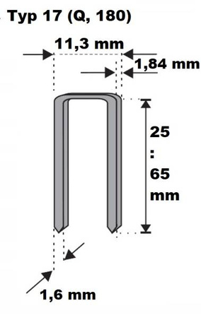 Zszywka konstrukcyjna typ 17 (180) Q / 60mm /2508/