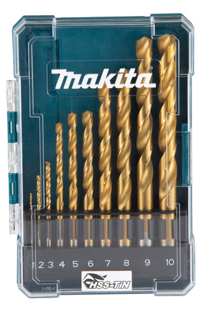 Makita Zestaw wierteł do metalu HSS-TiN, 1 - 10 mm, 10 szt. D-72849