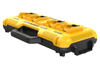 Dewalt Ładowarka 8A z 4 portami do akumulatorów XR: 12V, 18V, 54V FLEXVOLT, kompatybilna z ToughSystem, możliwość współpracy z tagami ToolConnect