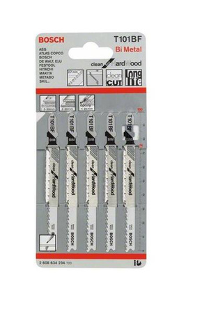 Bosch Brzeszczot do wyrzynarki T 101 BF Clean for Hard Wood 100 mm podziałka 2,7 opk 5 szt