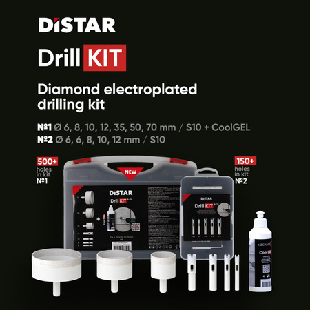 Distar Zestaw wierteł diamentowych DrillKIT 2x6, 8, 10, 12 mm