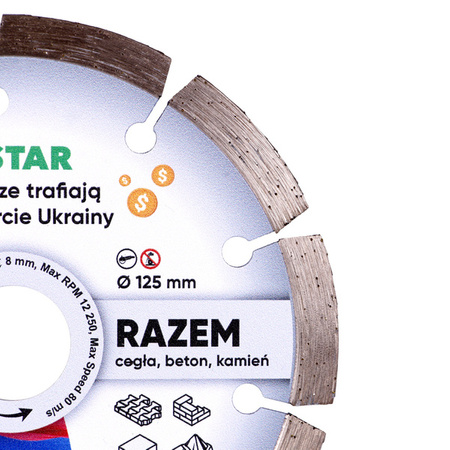 DISTAR Tarcza RAZEM 1A1RSS/C3-H 125x1,8/1,2x8x22,23 beton, cegła, kamień