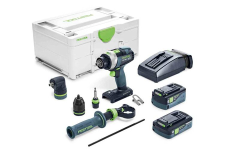 Festool Akumulatorowa wiertarko-wkrętarka udarowa QUADRIVE TPC 18/4 5,2/4,0 I-Set SCA