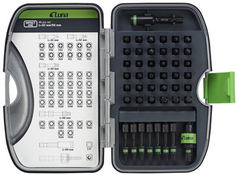 Luna Zestaw bitów Impact 46 sztuk 25-50mm (PZ1-3, PH1-3, TX10-40), uchwyt 54mm, magnes