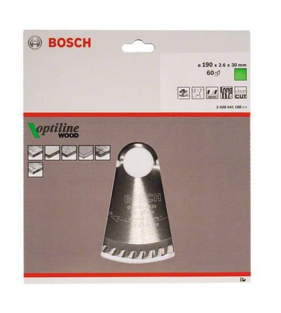 Bosch Piła tarczowa Optiline Wood 190x2.6x30 Z60