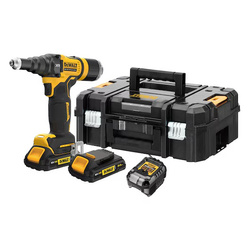 Dewalt Akumulatorowa nitownica DCF403E1GT-QW 18V XR 10kN nity 2.4-4.8 mm, 1 akumulator 1.7 Ah Powerstack, ładowarka, walizka TSTAK