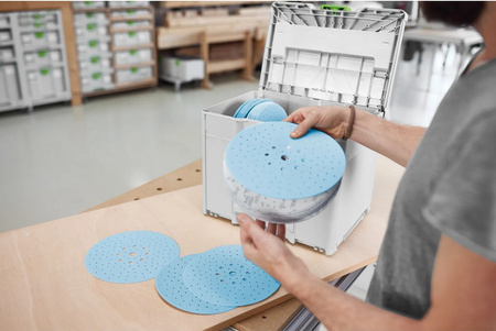 Festool Systainer³ na materiały ścierne D225 GR SYS z krążkami w środku
