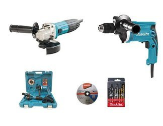 Makita Zestaw COMBO Szlifierka kątowa GA5030R + wiertarka udarowa HP1631