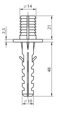 Kołek montażowy do schodów M10/M14