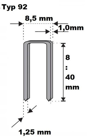 Zszywka typ 92 / 21 H-21 Cnk /8800/
