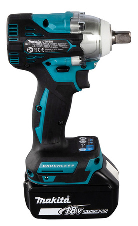 Makita Akumulatorowy klucz udarowy DTW301RTJ 18V Li-Ion, 330 Nm,2x 5.0 Ah, ładowarka, walizka Makpac