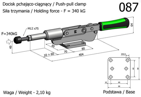 RAIS Docisk pchający z rękojeścią poziomą nr 087