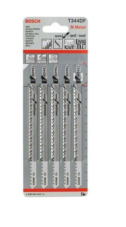 Bosch Brzeszczot do wyrzynarki T 344 DF Speed for Hard Wood 152 mm podziałka 4,0 opk 5 szt