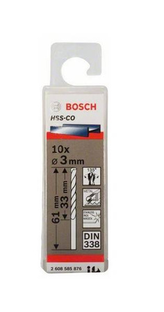 Bosch Wiertło stand. HSS-CO 135' 3,0/33 mm /opk. 10 szt/