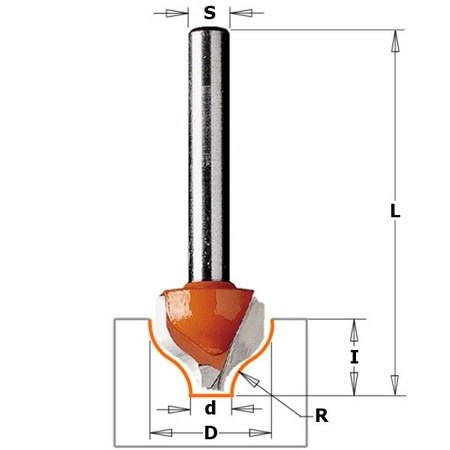 CMT Frez HM D=19 d=6,35 R=3,2 I=13 S=12 Profil=C