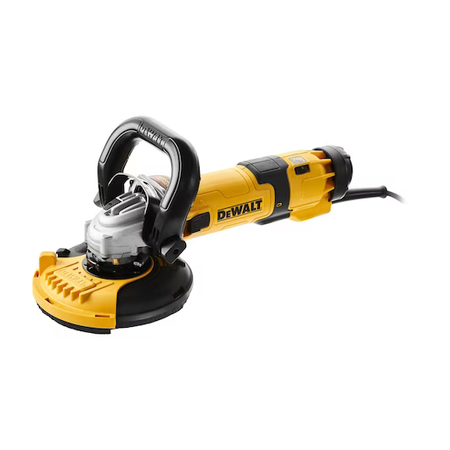 DeWalt Szlifierka kątowa zestaw do szlifowania betonu DWE4257-QS, 125 mm, 1500W, regulacja obrotów 2800-10000, włącznik suwakowy + osłona odsysająca DWE46150 do pracy z ściernicami garnkowymi + ściernica garnkowa diamentowa 125 mm , w walizce TSTAK