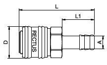 Typ 26 Szybkozłącze na wąż 9mm Rectus
