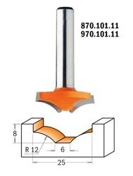 CMT Frez HM R=12 D=25 d=6 I=8 S=8