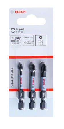 Bosch Zestaw bitów Impact 50 mm 3 szt. (PH1, PH2, PH3)