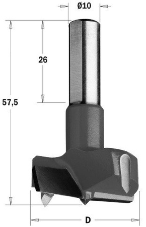 CMT Wiertło Puszkowe HW D=16 L=57.5 S=10x26 RH