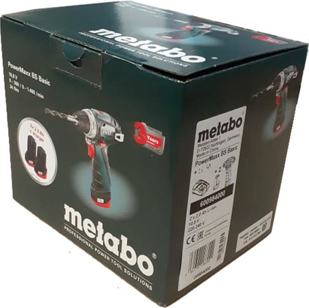 Metabo Wiertarko-wkrętarka PowerMaxx BS Basic 2x2,0 Ah, ładowarka LC 12 w kartonie