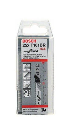 Bosch Brzeszczot do wyrzynarki T 101 BR Clean for Wood 100 mm podziałka 2,5 opk 25 szt