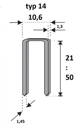 Zszywka konstukcyjna 14 LC LM-50 / 50 mm ocynk żywicowana 3300 mocna