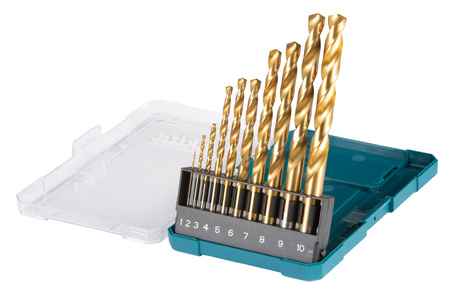 Makita Zestaw wierteł do metalu HSS-TiN, 1 - 10 mm, 10 szt. D-72849